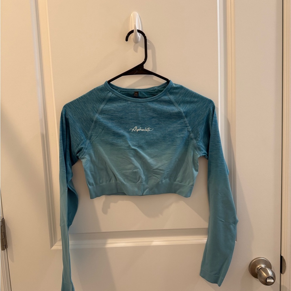 Alphalete seamless blue ombré cropped long sleeve